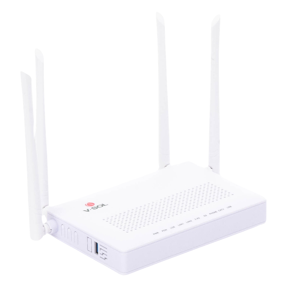 ONU Dual GPON/EPON con Wi-Fi AC de doble banda 1 puerto SC/APC + 2 puertos LAN Gigabit + 1 puerto FXS + 1 Puerto CATV V-SOL HG323ACT - Imagen 5