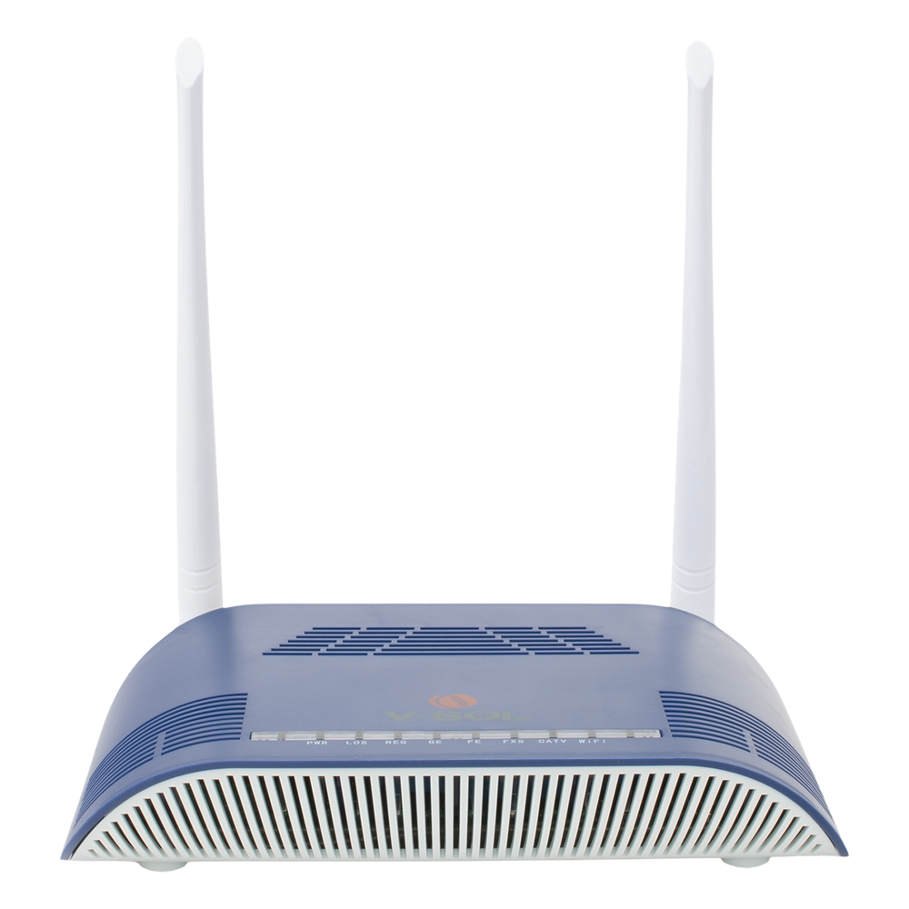 ONU Dual GPON EPON Wi-Fi 2.4GHz 300Mbps SC/APC Gigabit FXS CATV Triple Play V-SOL HG323RG-WT - Imagen 2
