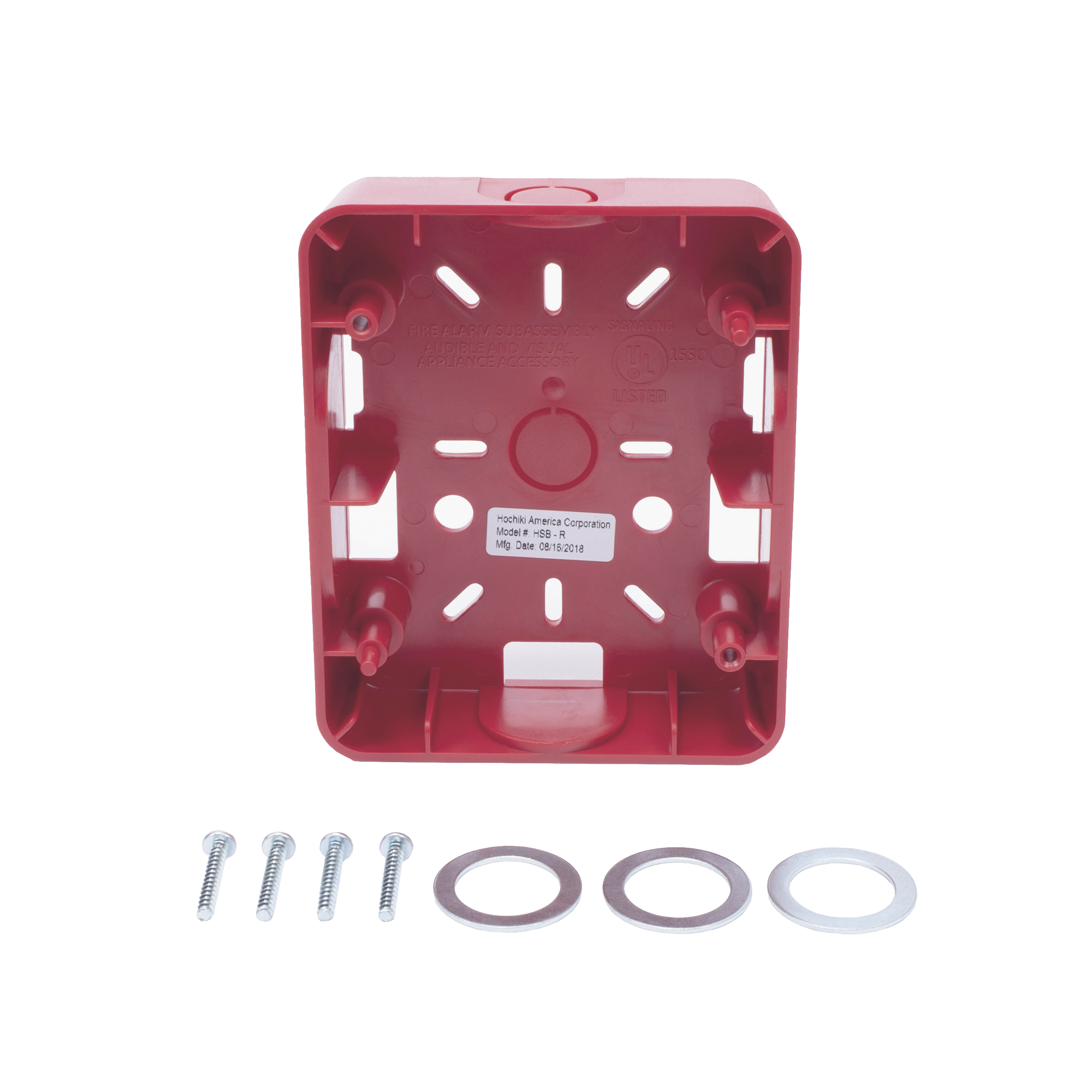 Caja para Montaje de Sirena/Estrobo, Color rojo HOCHIKI - Imagen 4