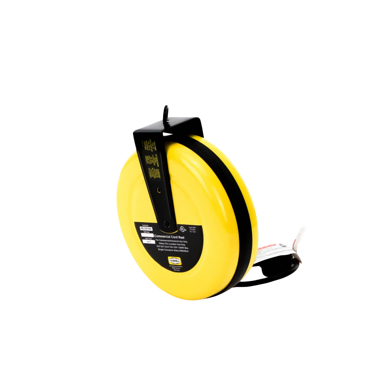 Carrete de Cable comercial (16/3 rudo), para 125 V CA, 10 A, 7.6 m de longitud con conector HBL5969VBLK. HUBBELL - Imagen 1
