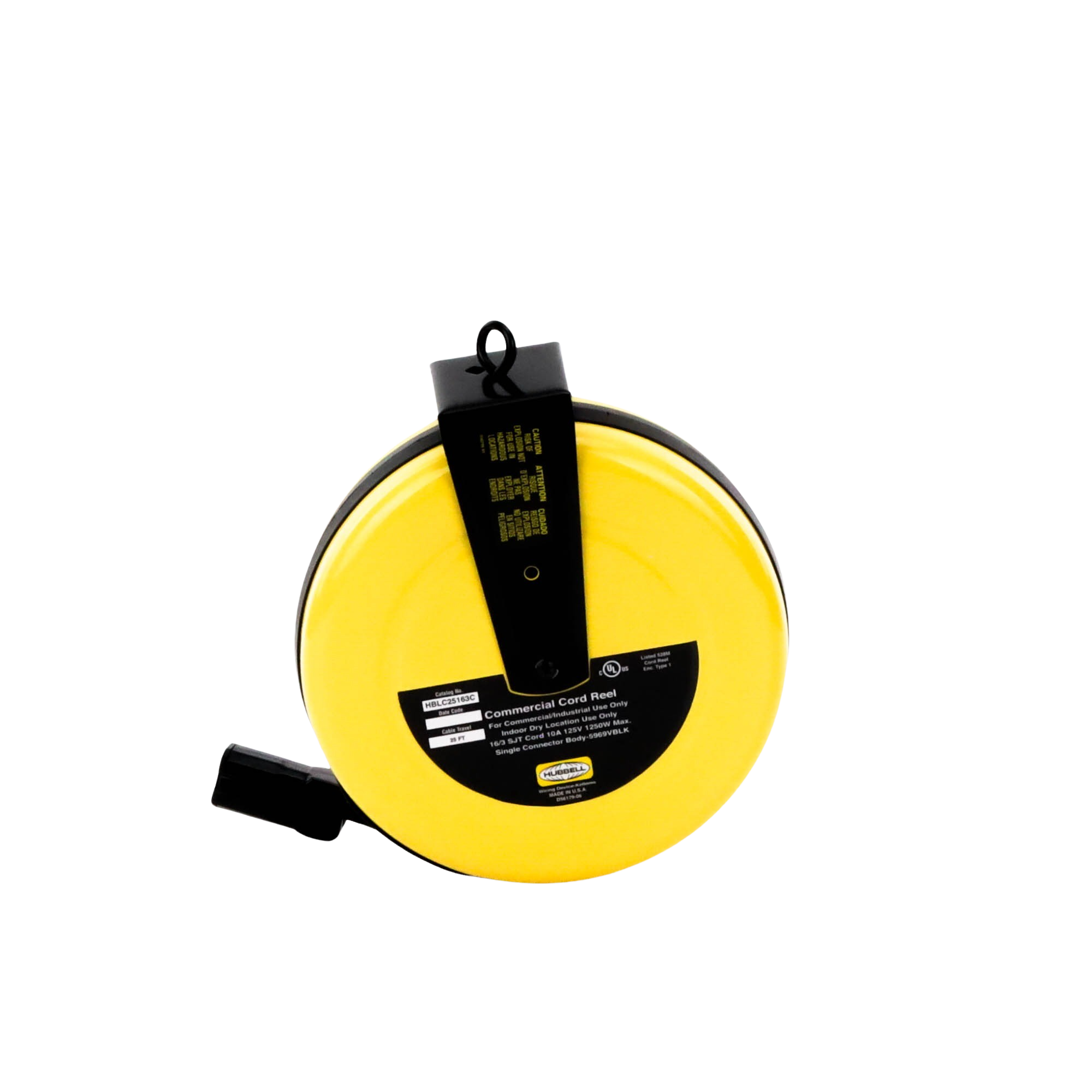 Carrete de Cable comercial (16/3 rudo), para 125 V CA, 10 A, 7.6 m de longitud con conector HBL5969VBLK. HUBBELL - Imagen 3