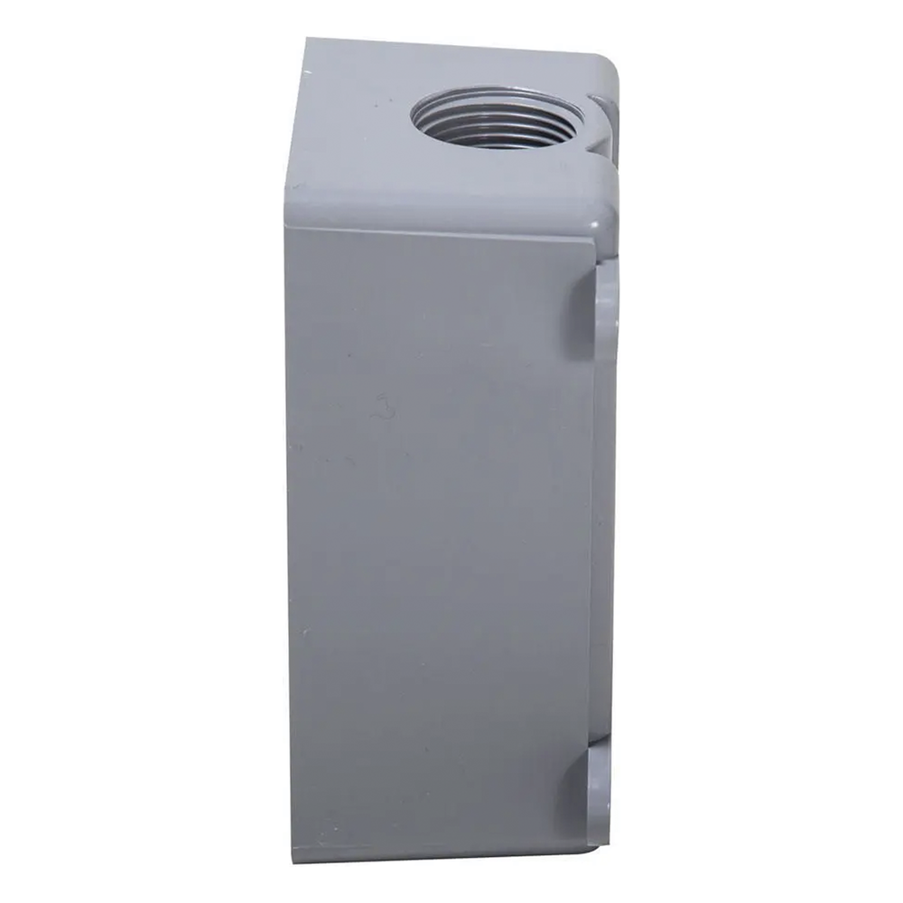 Caja Impermeable de 1 Gang / Profundidad de 2 Pulgadas (5.08 cm) / Cuenta con 3 Salidas Roscadas para Tubería de 1/2 Ó 3/4 / Color Gris RACO - Imagen 3