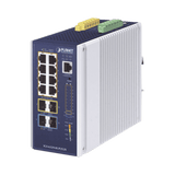 Switches PoEPLANETIGS-6329-8UP2S2XSwitch Industrial Administrable Capa 3 8 Puertos PoE 802.3bt Gigabit 2 SFP 1G/2.5G 2 SFP+ 10G PLANET IGS - 6329 - 8UP2S2X - SILYMX