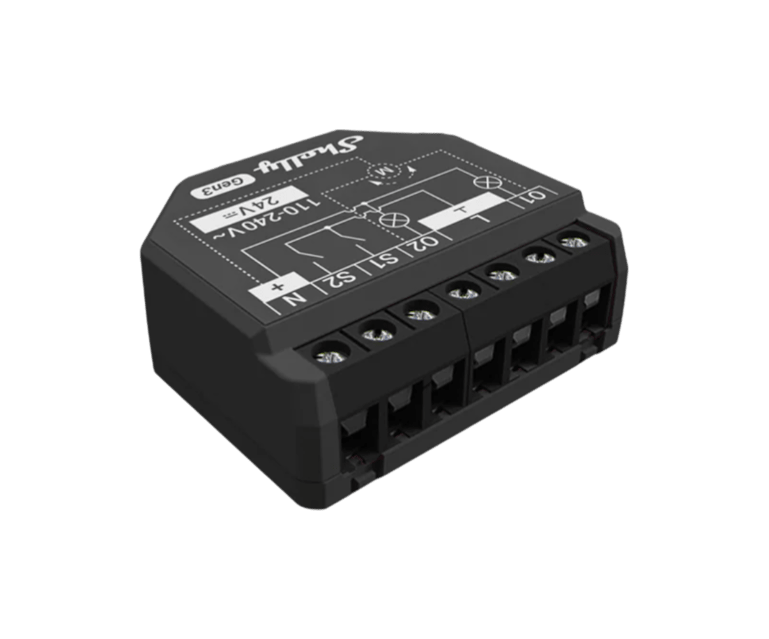 AutomatizaciónSHELLYSHELLY2PMGEN3Apagador Inteligente Wi - Fi de 2 Canales con Medición de Energía SHELLY SHELLY2PMGEN3 - SILYMX