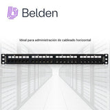 Paneles de ParcheoBELDENRVAPPF1U24BKPanel de Parcheo Cat6A 24 Puertos 1U Precargado Negro Belden RVAPPF1U24BK - SILYMX