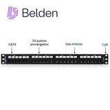 Paneles de ParcheoBELDENRV6PPF1U24BKPanel de Parcheo Cat6+ 24 Puertos RJ - 45 1U RevConnect Negro Belden RV6PPF1U24BK - SILYMX