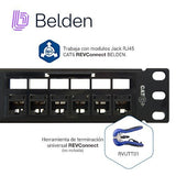 Paneles de ParcheoBELDENRV6PPF1U24BKPanel de Parcheo Cat6+ 24 Puertos RJ - 45 1U RevConnect Negro Belden RV6PPF1U24BK - SILYMX