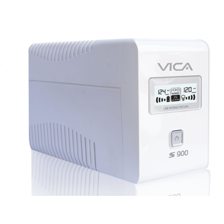 NO BREAK UPS VICA S900 900VA/550W 8 TOMAS NEMA 5-15R (4/4) ,RJ11, PANTALLA LCD 3 AÑOS DE GARANTIA