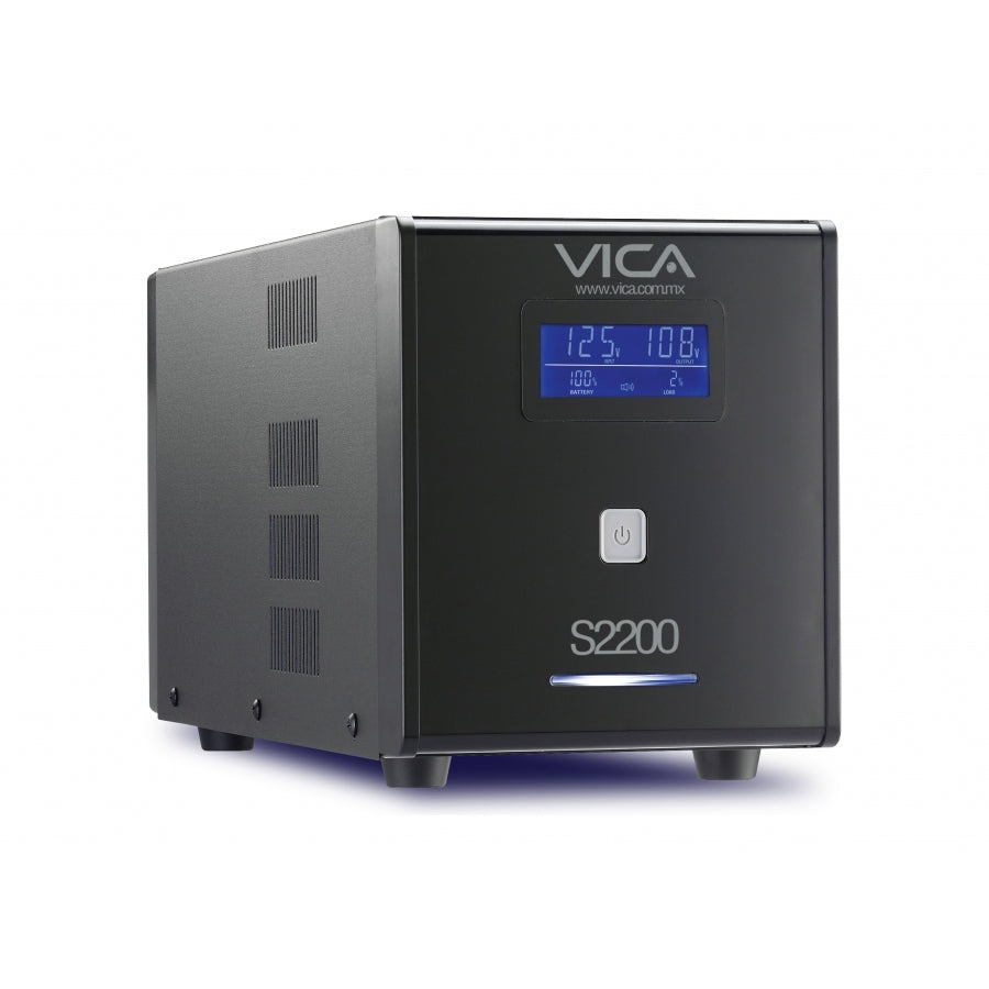 NO BREAK UPS VICA S2200 2200VA/1200W 10 TOMAS NEMA 5-15R (5/5) RJ11/45 , PANTALLA LCD 3 AÑOS DE GARANTIA