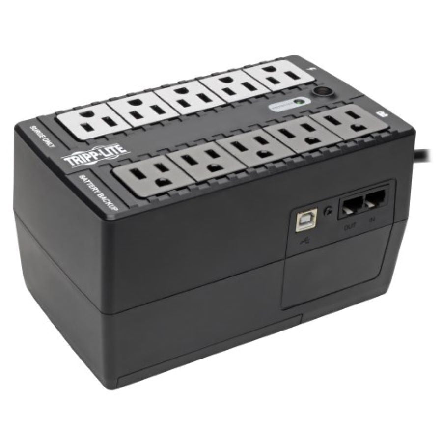 NO BREAK TRIPP LITE NTERNET600U, UPS STANDBY DE 600VA 325W - 10 TOMACORRIENTES NEMA 5-15R, 120V, 50HZ / 60HZ, USB, CLAVIJA 5-15P, INSTALACIóN EN PARED O ESCRITORIO.GARANTIA 3 AÑOS