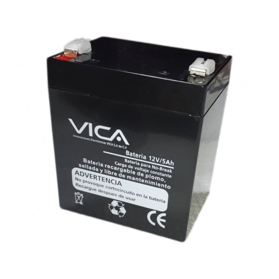 BATERIA DE REEMPLAZO VICA 12V 5AH, GENERICA COMPATIBLE CON EL 80% DE NO BREAKS DE OTRAS MARCAS, 1 AÑO DE GARANTIA