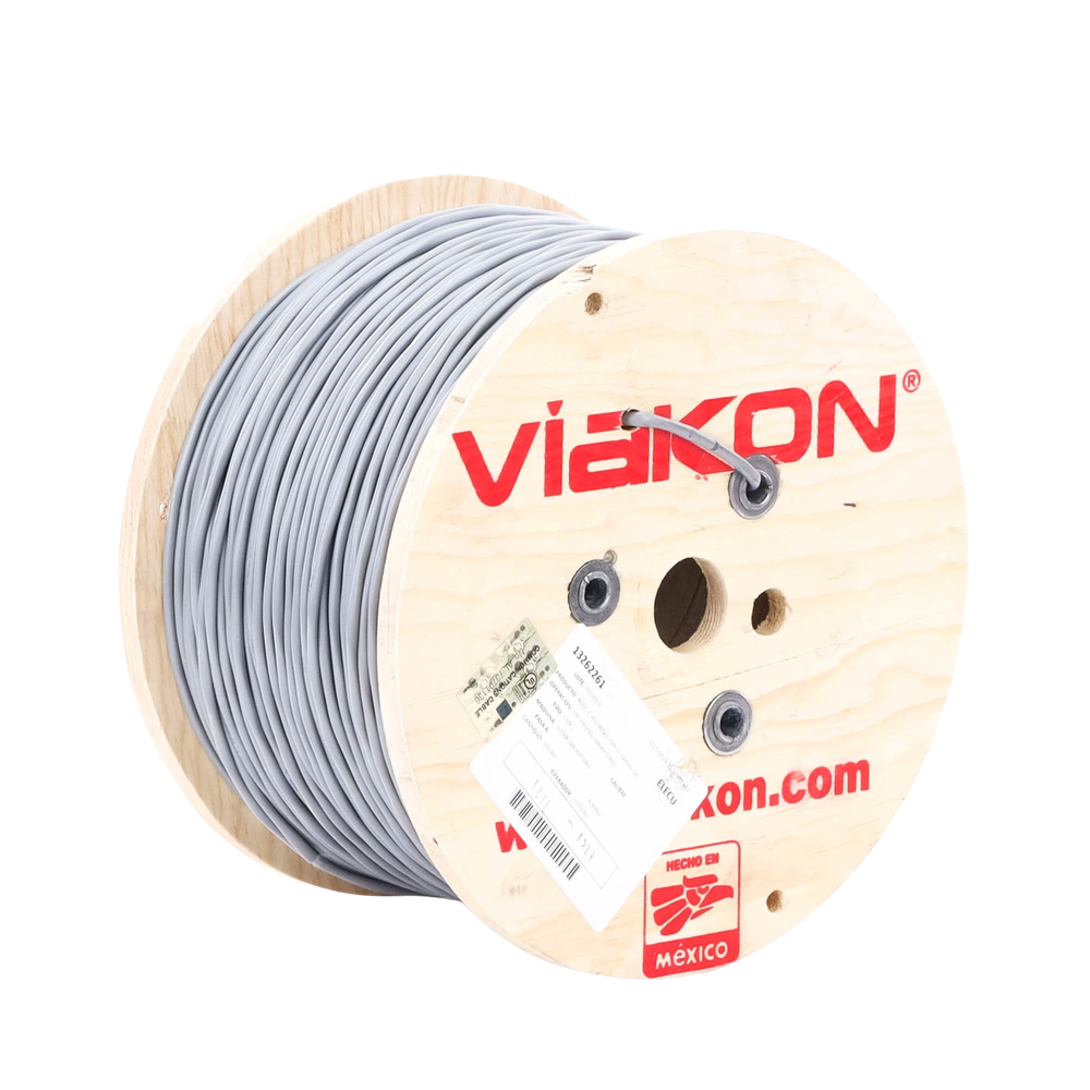 Bobina de cable Viakon 2x18 AWG Blindado Gris 305 Metros 9222 - SILYMX