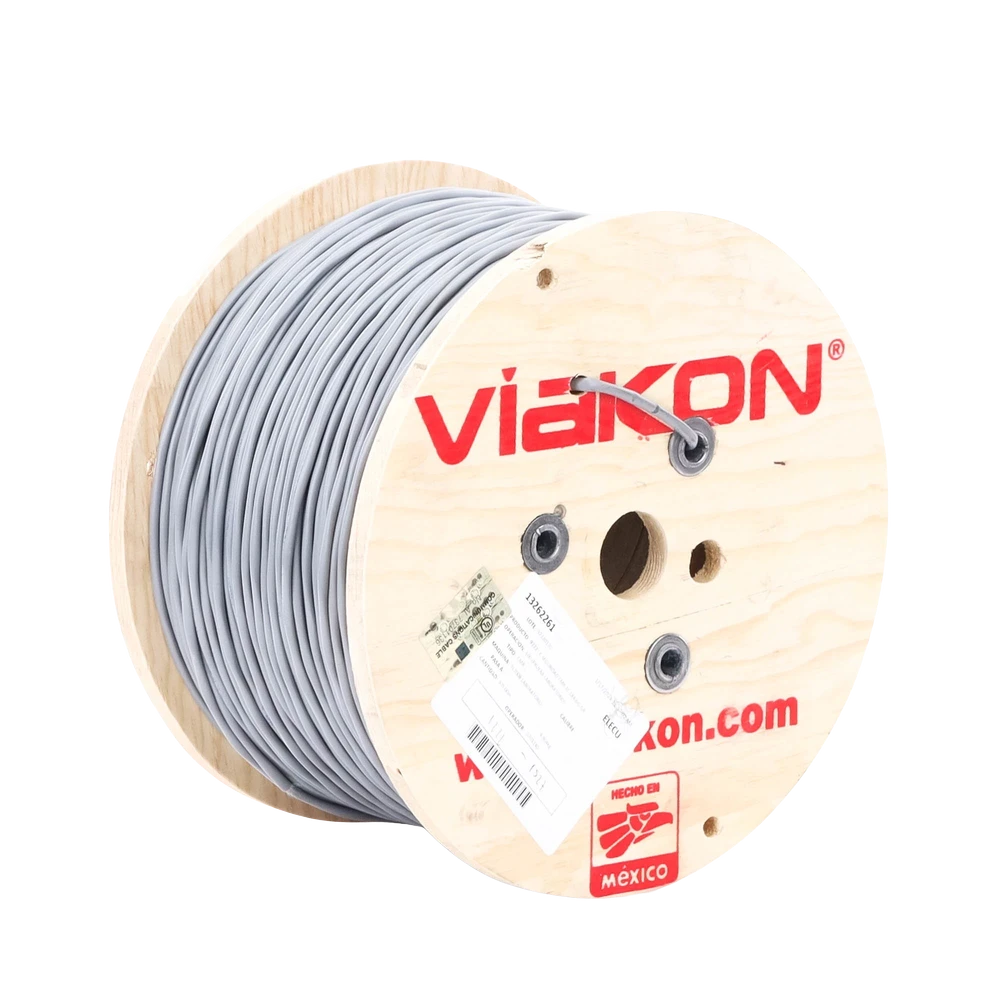 Bobina de cable Viakon 2x18 AWG Blindado Gris 305 Metros 9222 - SILYMX