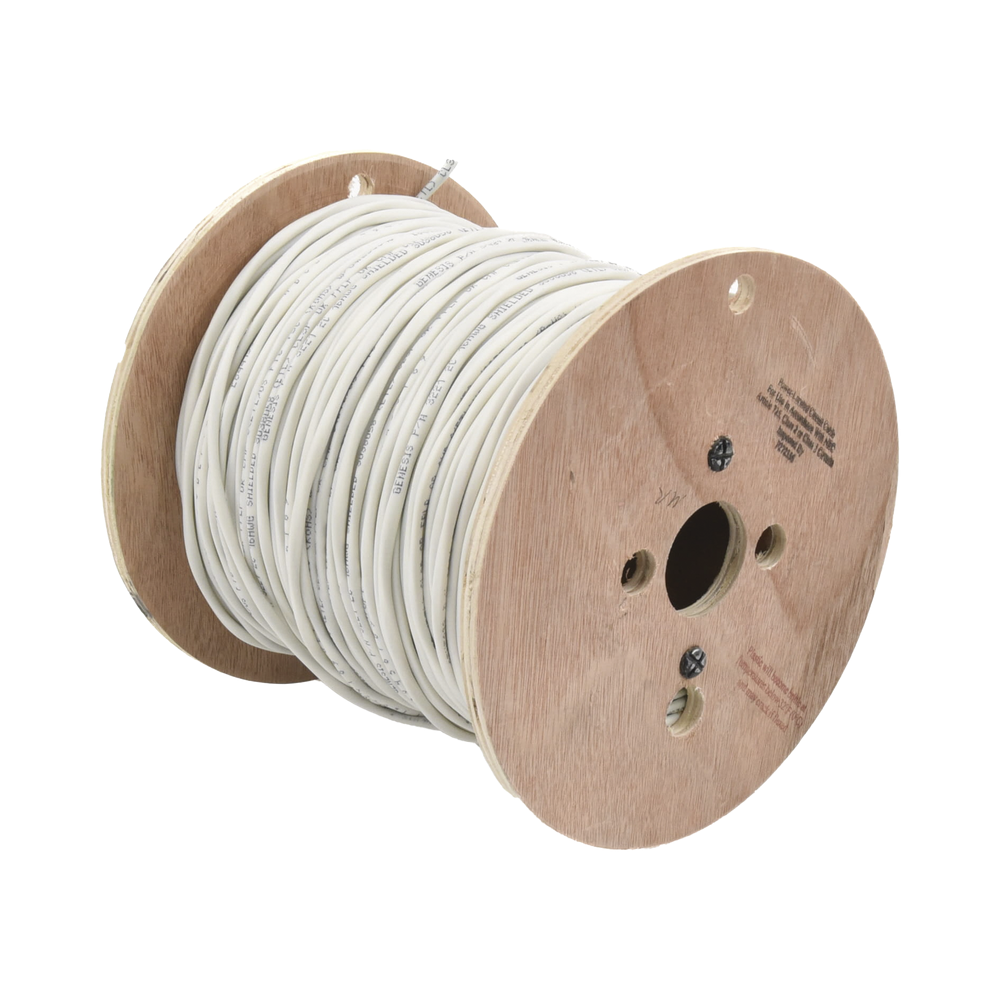 Cable GENESIS 2x16 AWG BLINDADO PLENUM Color Blanco 152 Metros Para Aplicaciones de Audio Seguridad y Control 3221-5012 - SILYMX