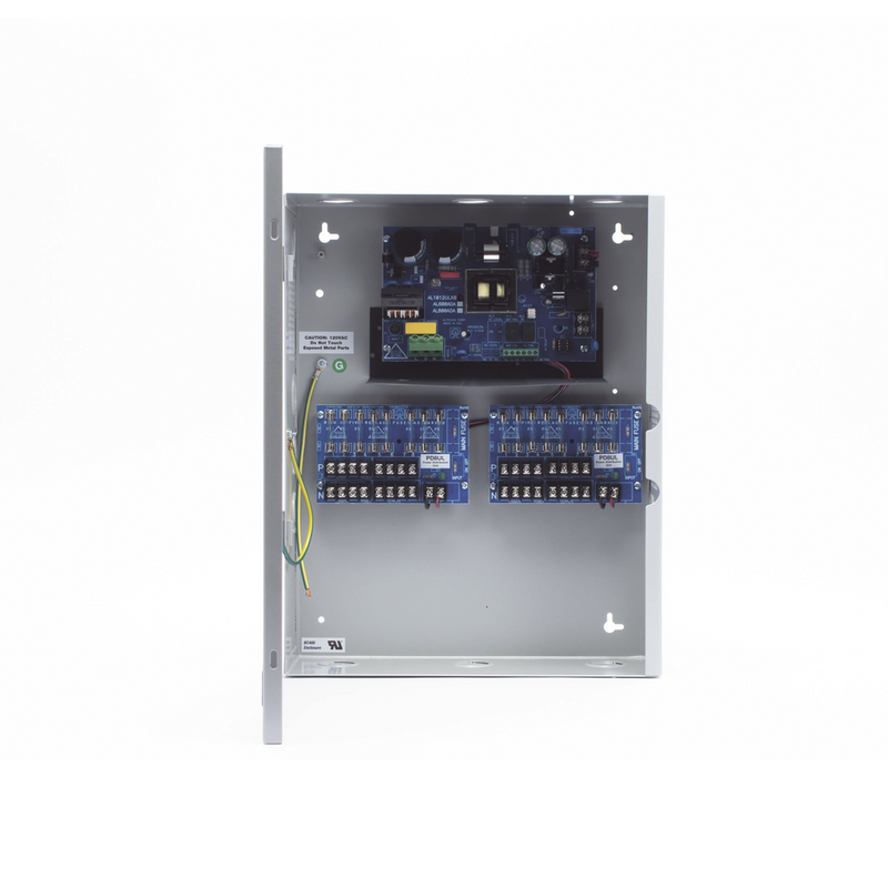 Fuente de poder Altronix 12 Vcd @ 10 A 16 salidas Con capacidad de baterías de respaldo Requieren baterías AL1012ULXPD16