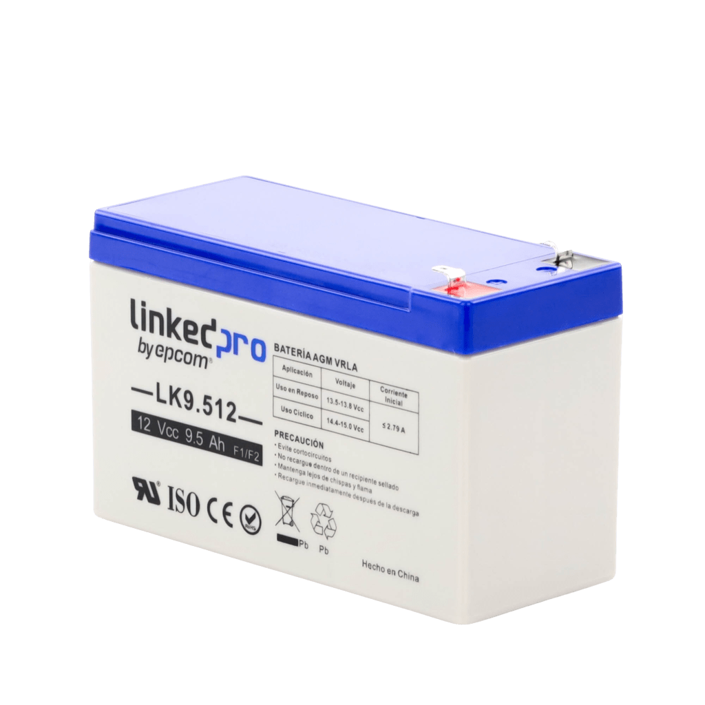 Batería LINKEDPRO BY EPCOM LK9.512 · 12V 9.5Ah AGM-VRLA · UL · Libre de Mantenimiento · Vida 5