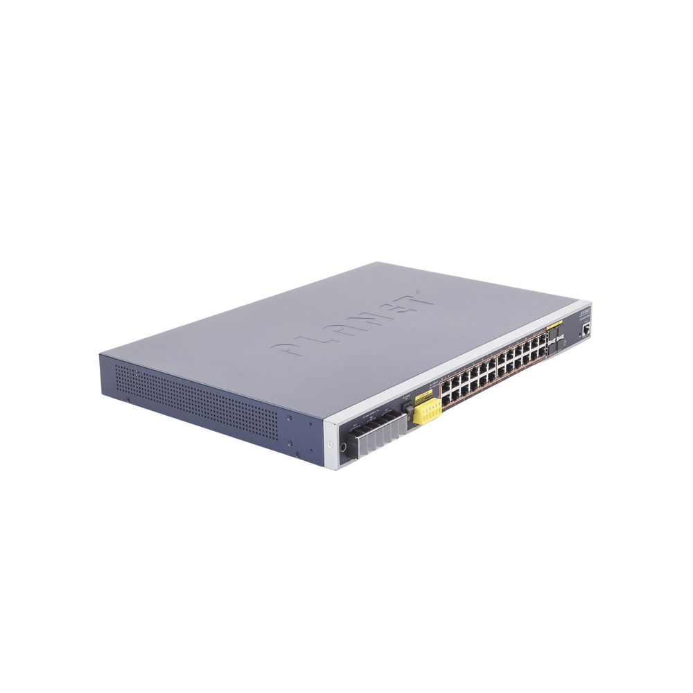 Switch PoE Industrial Capa 3 Con 24 Puertos PoE Gigabit 802.3af/at 4 Puertos SFP Compartidos 100/1000X temperaturas extremas de -40 ~ 75°C IGS-6325-24P4S - SILYMX