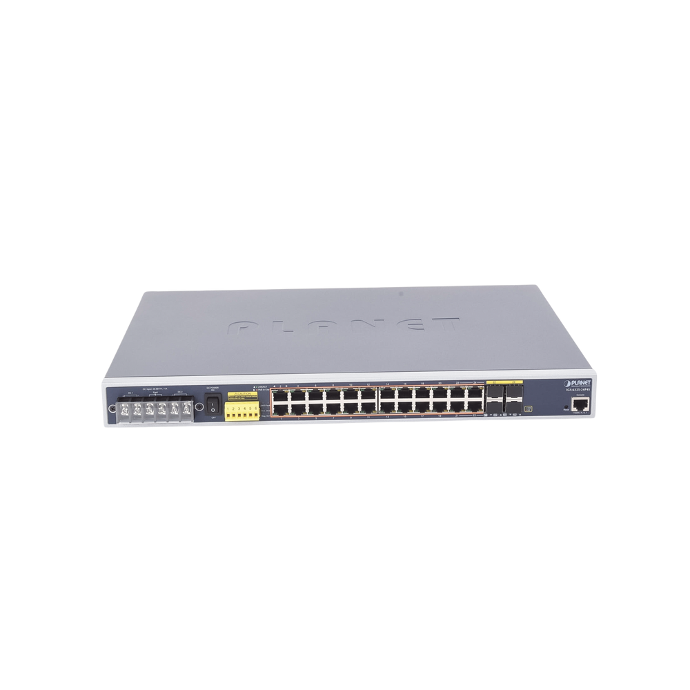 Switch PoE Industrial Capa 3 Con 24 Puertos PoE Gigabit 802.3af/at 4 Puertos SFP Compartidos 100/1000X temperaturas extremas de -40 ~ 75°C IGS-6325-24P4S - SILYMX