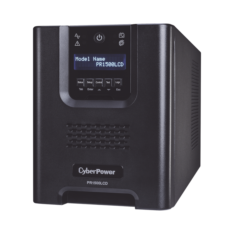 UPS de 1500 VA/1500 W Topología Línea Interactiva Entrada 120 Vca NEMA 5-15P Onda Senoidal Pura Mini Torre Con 8 Tomas NEMA 5-15R PR1500LCD
