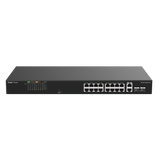 Switch PoE+ RUIJIE 120 Watts No Administrable Ideal para CCTV 16 Puertos 10/100 2 Uplinks Gigabit y 2 SFP Carcasa Metálica RG-ES118FGS-LP - SILYMX