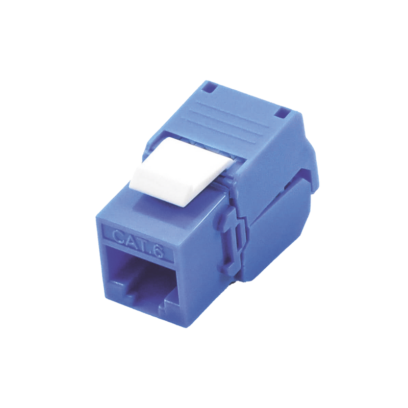Módulo Jack Keystone Cat6 (toolless) con terminación en ángulo 180 º Color Azul Compatible con Faceplate y Patchpanel Linkedpro LP-KJ-610-TTBU - SILYMX