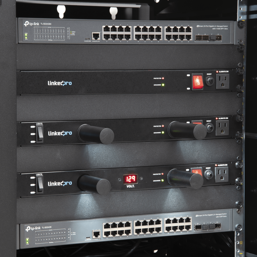Linkedpro Rack Drawing PDU Distribucion Energia Rack 11 Salidas Horizontal 19in 1U 15A 120Vca ...