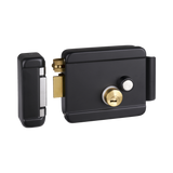 Cerradura Eléctrica con Botón de Salida Incluye Llave Exterior Izquierda Color Negro BL-ACCESSRIMBL - SILYMX