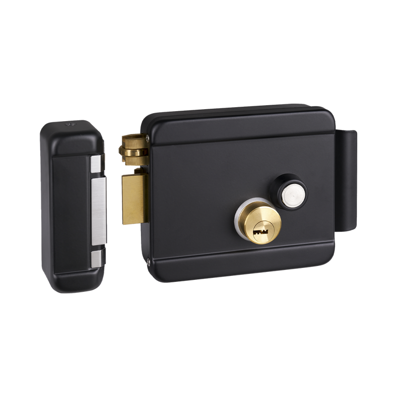 Cerradura Eléctrica con Botón de Salida Incluye Llave Exterior Izquierda Color Negro BL-ACCESSRIMBL - SILYMX
