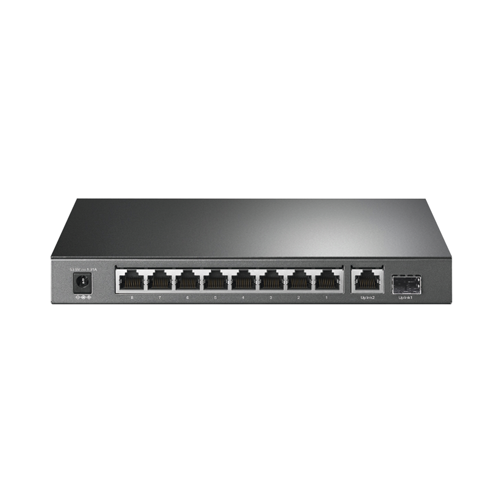 Switch de escritorio PoE+ no Administrable 8 puertos 10/100/1000 Mbps + 1 puertos 10/100/1000 Mbps (Uplink) + 1 puerto SFP 63W TL-SG1210P - SILYMX