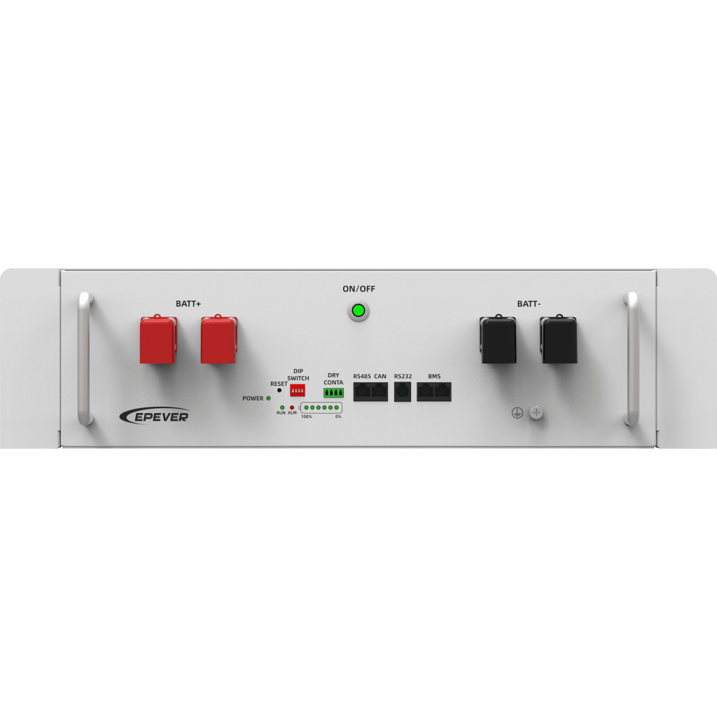 Batería LiFePO4 51.2 V 5.12 kWh 100 Ah 4U Rack | EPEVER LFP100EP51.2V2 con BMS y >6000 ciclos