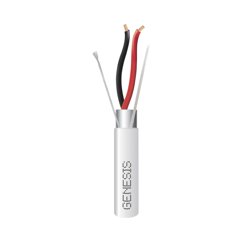 Cable GENESIS 2x16 AWG BLINDADO PLENUM Color Blanco 152 Metros Para Aplicaciones de Audio Seguridad y Control 3221-5012