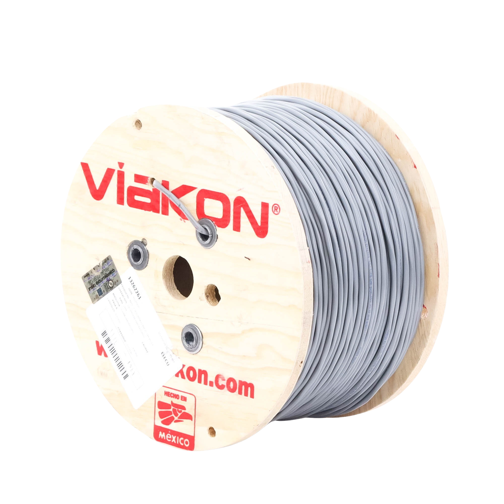 Bobina de cable Viakon 2x18 AWG Blindado Gris 305 Metros 9222 - SILYMX