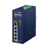Switches PoEPLANETISW-514PTFSwitch Industrial 4 Puertos PoE 10/100 1 Puerto Fibra 100Base - FX - 40 a 75°C PLANET ISW - 514PTF - SILYMX