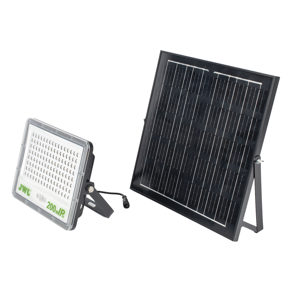 Reflector con Panel Solar 200 W Batería 3.2 V CD T.C.C. 6 500 K IP66 JWJ JLRE-SOL-01-200N - Imagen 3