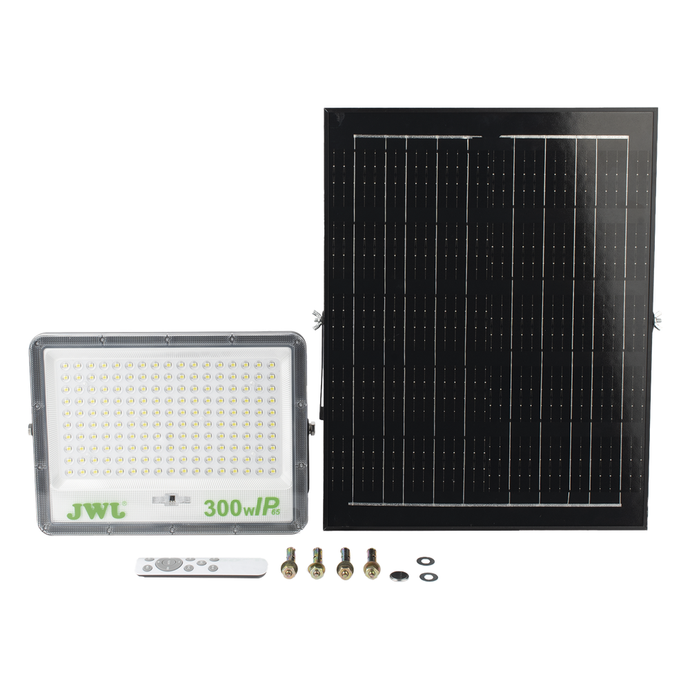 Reflector con Panel Solar 300 W Batería 3.2 V CD T.C.C. 6 500 K IP66 JWJ JLRE-SOL-01-300N - Imagen 3