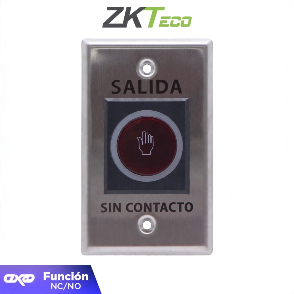 ZKTECO TLEB102 - Botón de Salida sin Contacto, Serie K11, Indicador LED, Acero Inoxidable, 12 VCC, Función NC/NO, Distancia de Detección hasta 10 cm - Imagen 1