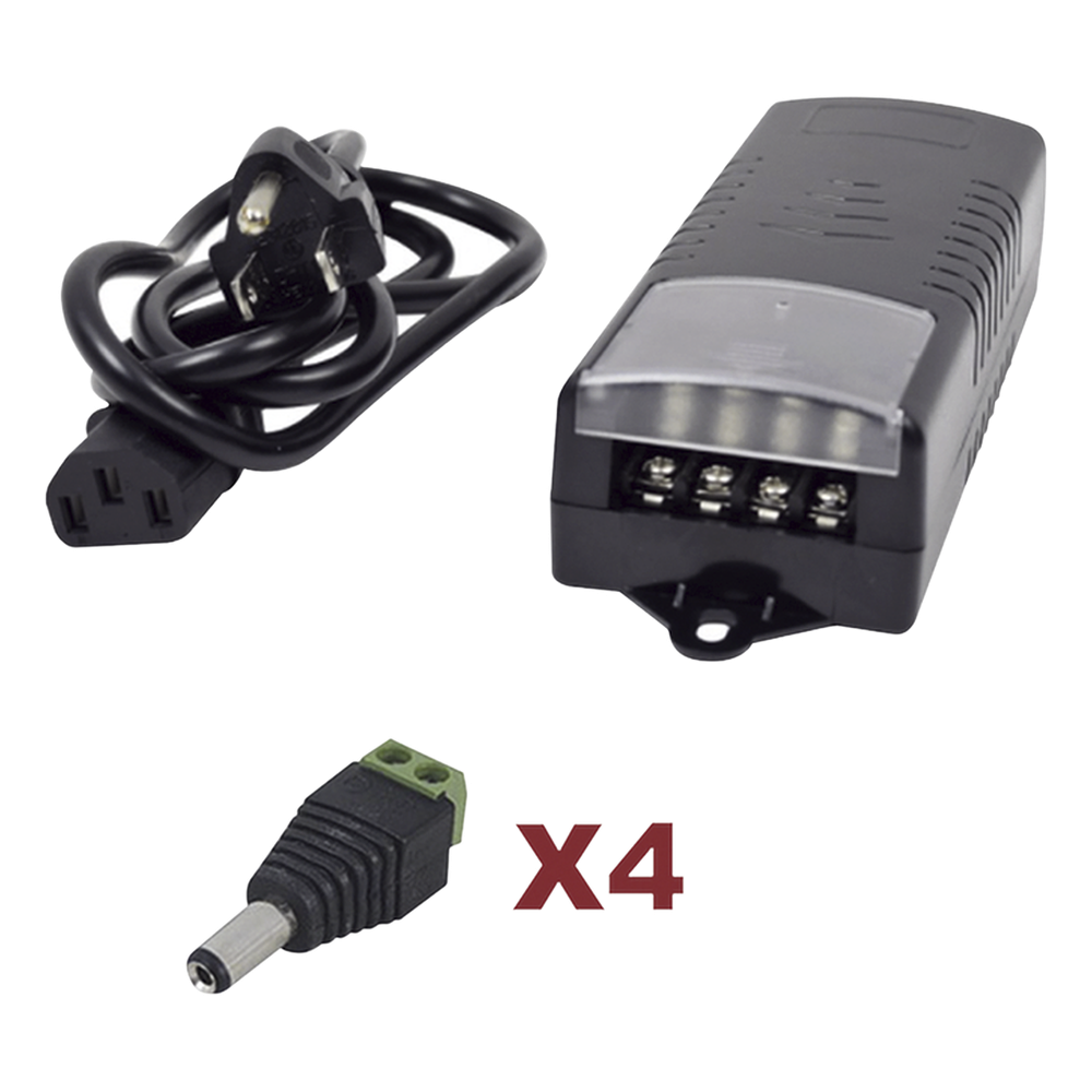 Kit Fuente de Poder 12 VCC 5A 4 Salidas JR52 Protección PTC 6A EPCOM POWERLINE K2-PS12DC4C - Imagen 1