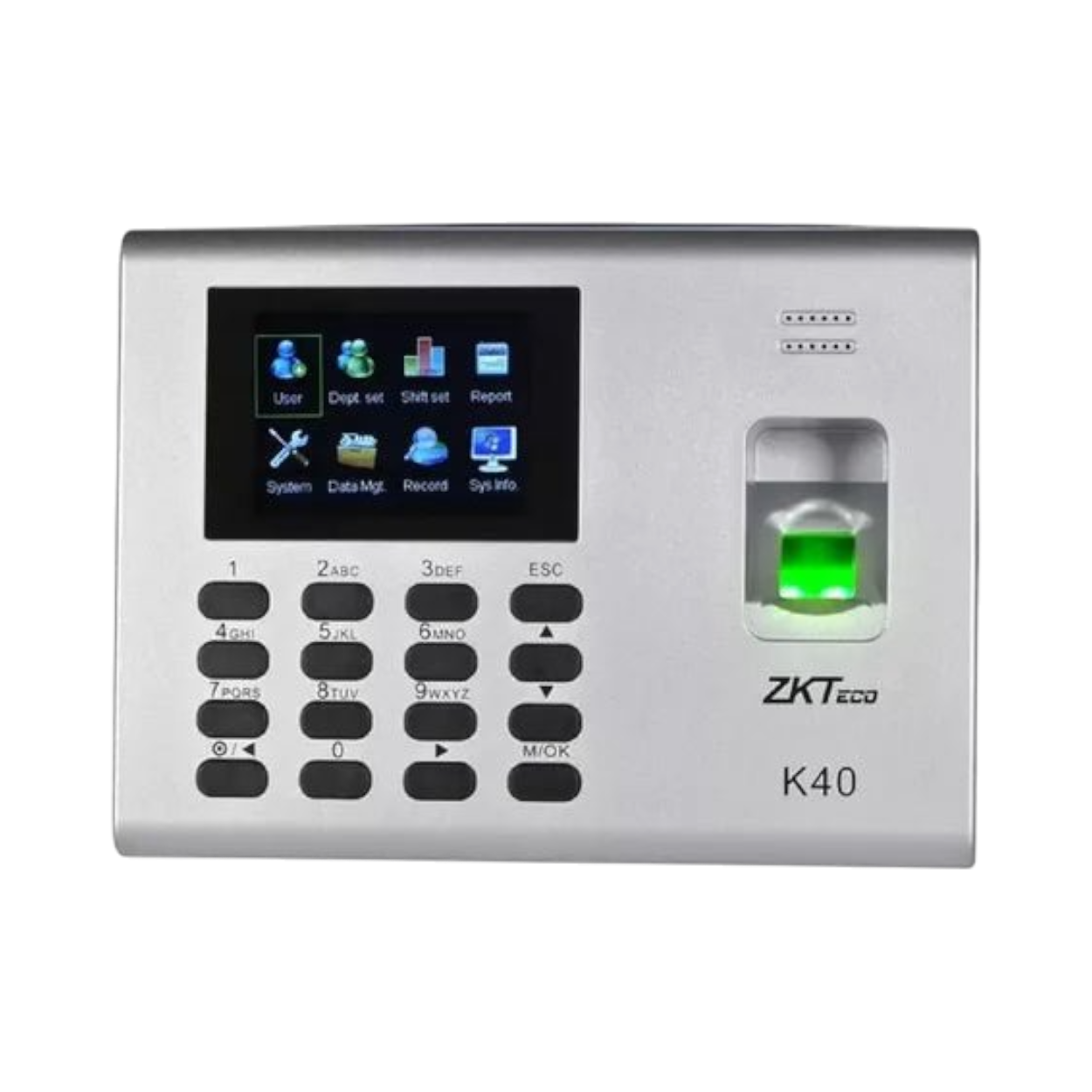 Reloj Checador Control de Acceso y Asistencia Biométrico ZKTeco ZK-K40 ID 1000 Usuarios - SILYMX