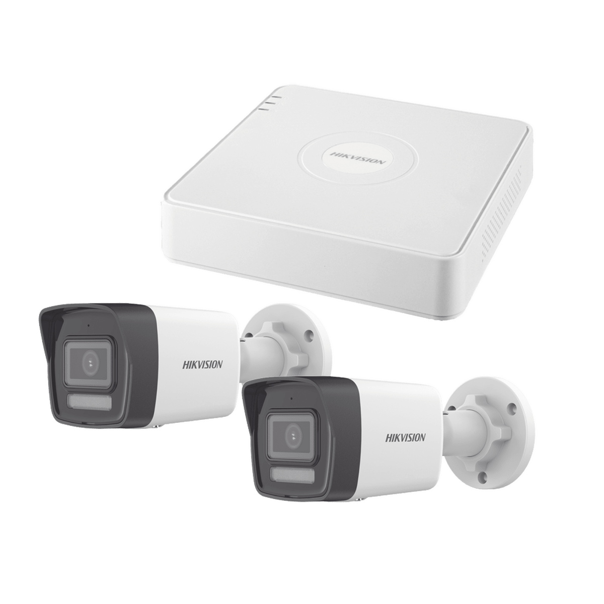 Kit CCTV IP 2 CamarasHIKVISIONKIPCSTARTKit Videovigilancia IP 2MP NVR 4 Canales PoE 2 Camaras Bala AcuSense ColorVu Microfono Hikvision KIPCSTART - SILYMX
