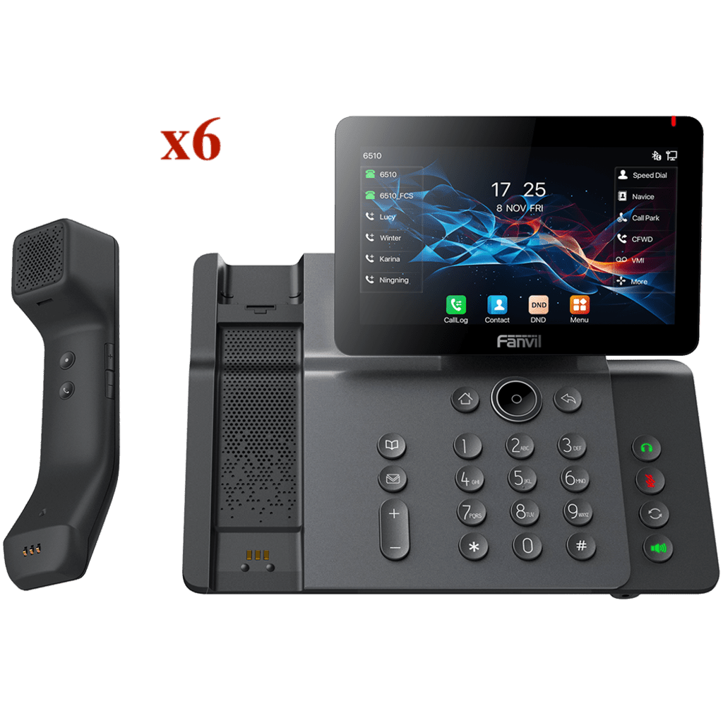Telefonos IPFANVILKIT-V66PROKit 6 Teléfonos IP Android Videollamadas WiFi Bluetooth Fanvil V66PRO - SILYMX