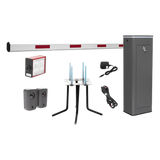 Kit COMPLETO Barrera Izquierda XBS Con Corona LED / Brazo de 5.5 Metros / Incluye Sensor de Masa, Transformador, Lazo Magnético, Ancla, Fotoceldas y 2 Controles Inalámbricos ACCESSPRO - Imagen 1