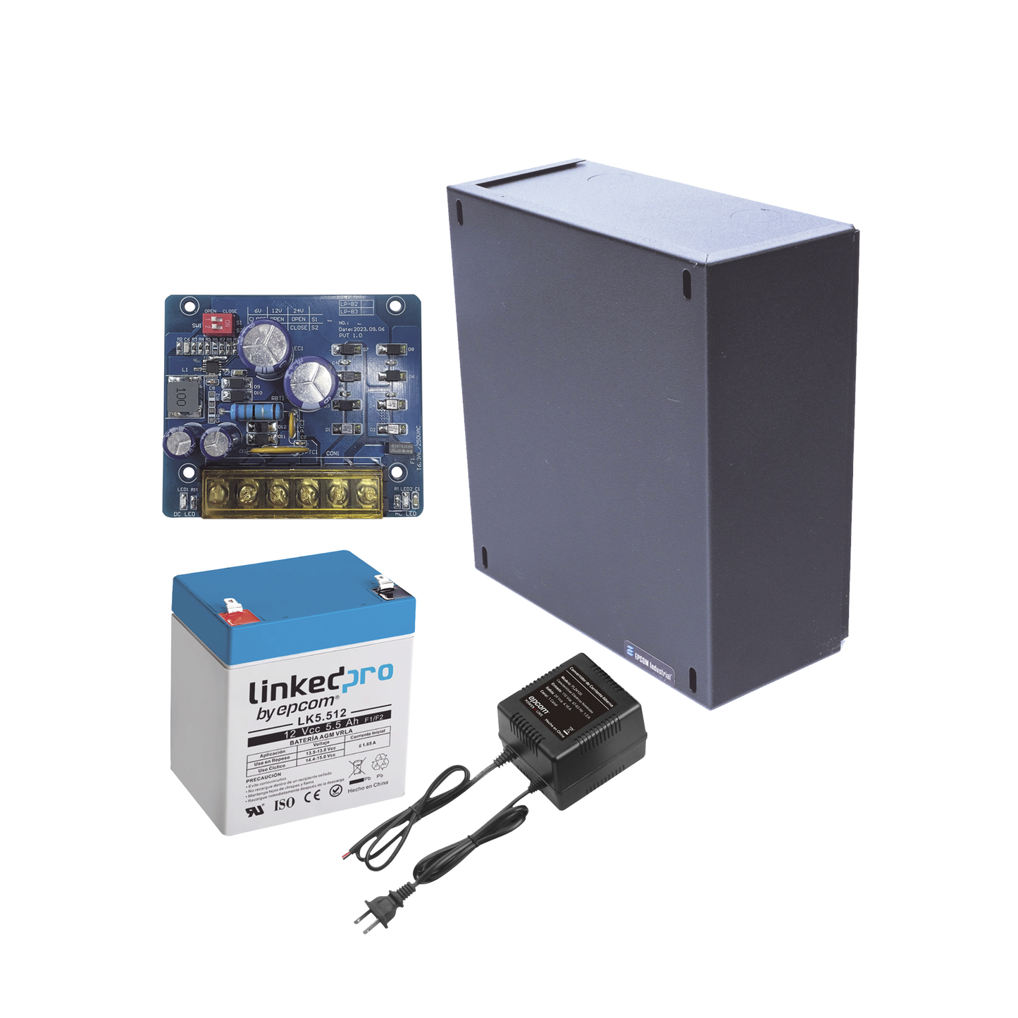 Kit Fuente 12Vcc 1.5A con Batería 5.5Ah Transformador Respaldo EPCOM POWERLINE KIT16B2LK5 - Imagen 1