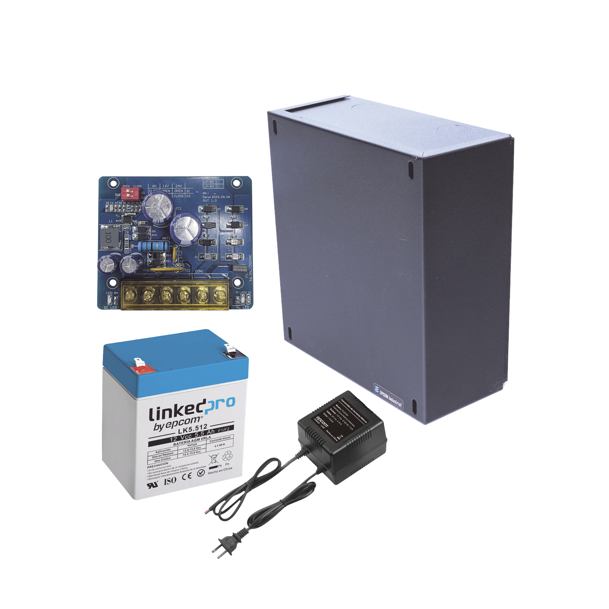 Kit Fuente 12Vcc 1.5A con Batería 5.5Ah Transformador Respaldo EPCOM POWERLINE KIT16B2LK5 - Imagen 1