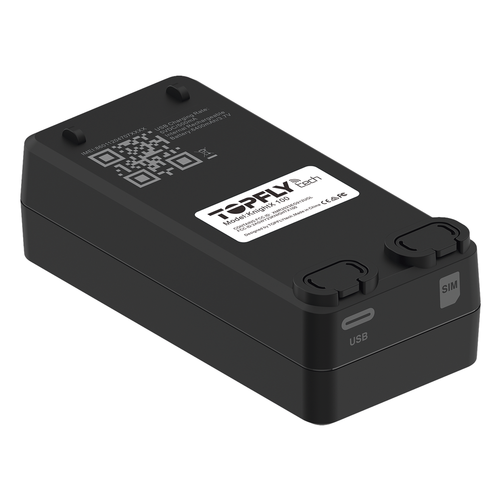GPS / Receptor de Activos en Tiempo Real / KnightX 100 / Batería Recargable / Aplicaciones Amplias / GPS 4G / Botón de Pánico / Sonda de Temperatura Externa Opcional TopFlyTech - Imagen 1