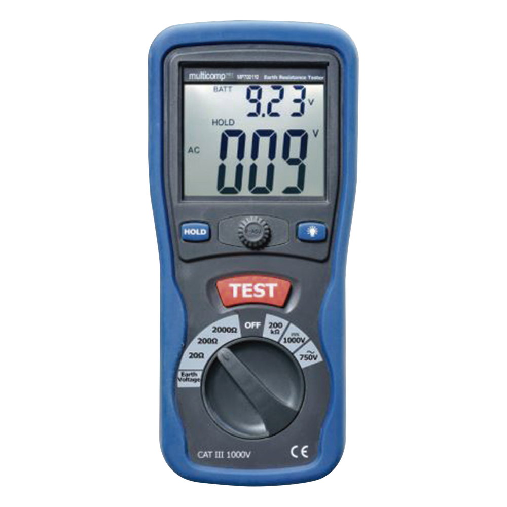 KIT de Medidor de Resistencia a Tierra Digital Terrómetro a 3 hilos CAT III 1000V KRT-01-3PN TOTAL GROUND - Imagen 1