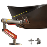 Montaje de Escritorio Ideal Para Monitores Gaming de 32"- 60" / Capacidad de Carga Maxima 20 Kg / Vesa 75 x 75 - 100 x 100 / Acero / Giro 360° / Color Carbon Mate con Cubierta Plastica Color Rojo / Iluminación RGB NB-EPCOM - Imagen 1