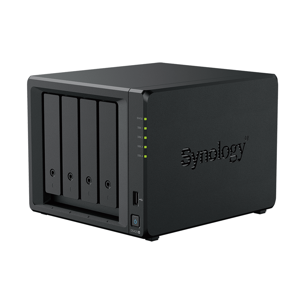 NAS Profesional 4 Bahías con 2.5GbE | Intel Celeron J4125 | Hasta 80 TB | DSM Synology DiskStation DS425+