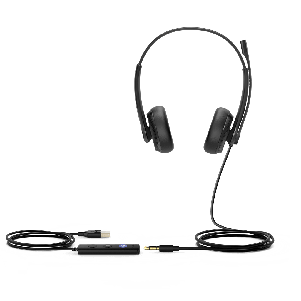 Diadema Profesional USB para Teléfonos IP y PC con Almohadillas de Cuero UH34-DUAL-TEAMS