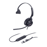 Diadema Alámbrica Yealink UH46 Mono Teams – Cancelación de Ruido IA / USB-C + USB-A / Audio HD Profesional UH46-MONO-TEAMS-USB-C/A