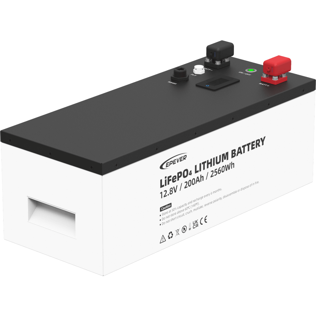 BateríasEPEVERLFP200EP128V2Batería de litio Epever LiFeO4 12.8Vcc 200Ah 2.56Kwh Pantalla LCD para Monitoreo Local Carcasa Metálica LFP200EP128V2 - SILYMX